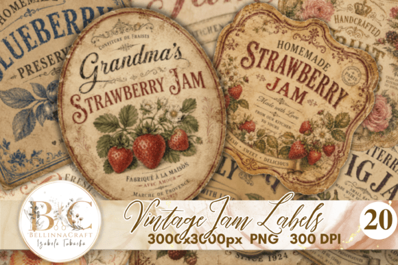 Download Vintage Jam Labels Bundle Stickers PNG - Stickers Collection
