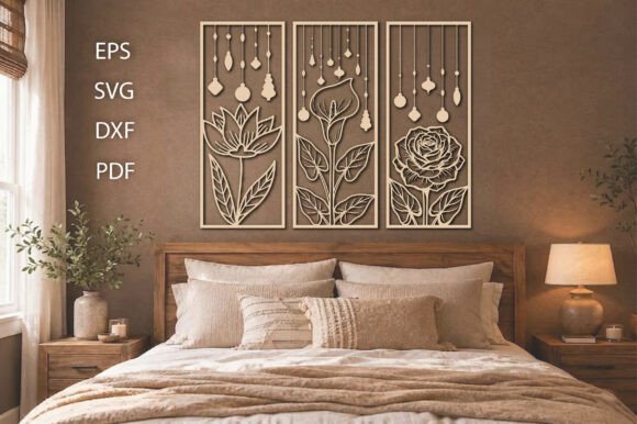 Download Flower Wood Wall Decor Art Set - Flower Collection