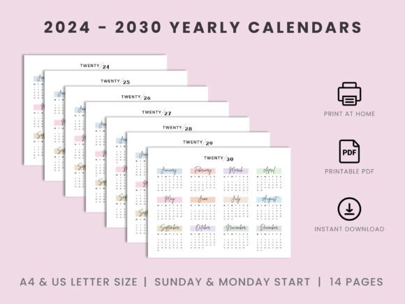 Download 2024 - 2030 Yearly Landscape Calendars - 2024 Collection
