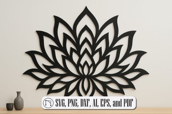 Download Lotus Flower Wall Art SVG Cut File - Flower Collection