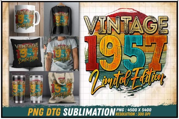 Download Vintage 1957 Limited Edition Retro Round - 1957 Collection