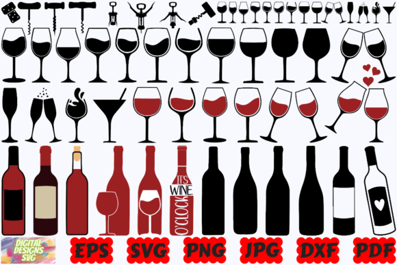 Download Wine Silhouette | Wine Glass SVG | PNG - Wine silhouette Collection