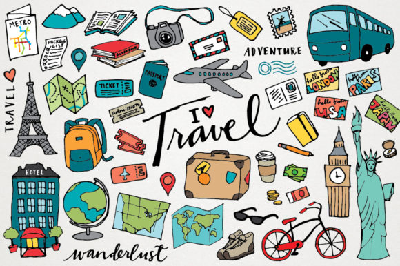 Download Travel Clipart Hand Drawn Illustrations - Illustrations Collection