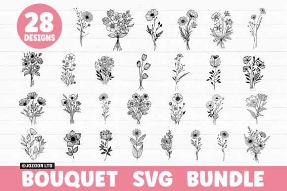 Download Wildflower Flower Bouquet SVG Bundle - Flower Collection
